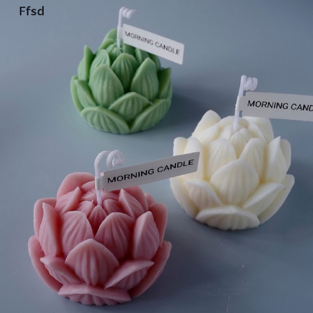 Khuôn Silicone Làm Xà Phòng / Nến Thơm Hình Hoa Sen 3D DIY