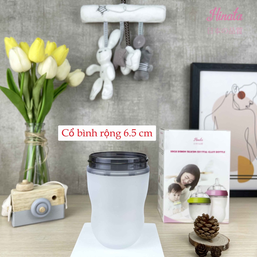 Bình sữa Silicon chống sặc HINATA - Chất liệu an toàn chịu nhiệt 180 độ C BS07
