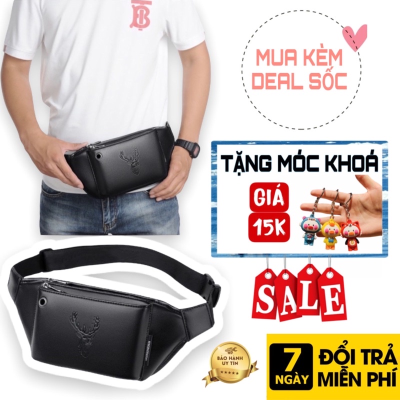 Túi Đeo Chéo Unisex Chống Nước Chất Liệu Da Mềm - Túi Bao Tử Da PU Cao Cấp Chống Nước Nhỏ Gọn