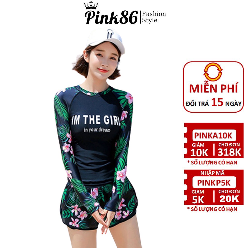 Bikini, đồ bơi nữ, tắm biển dài tay quần short BK-3462