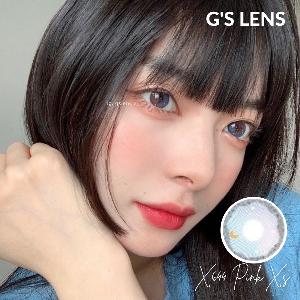 Lens Mắt Kính Áp Tròng Xanh Blue Siêu Hot Douyin Size Xs 14mm Có 0 Đến 6 Độ Cận X644 Blue