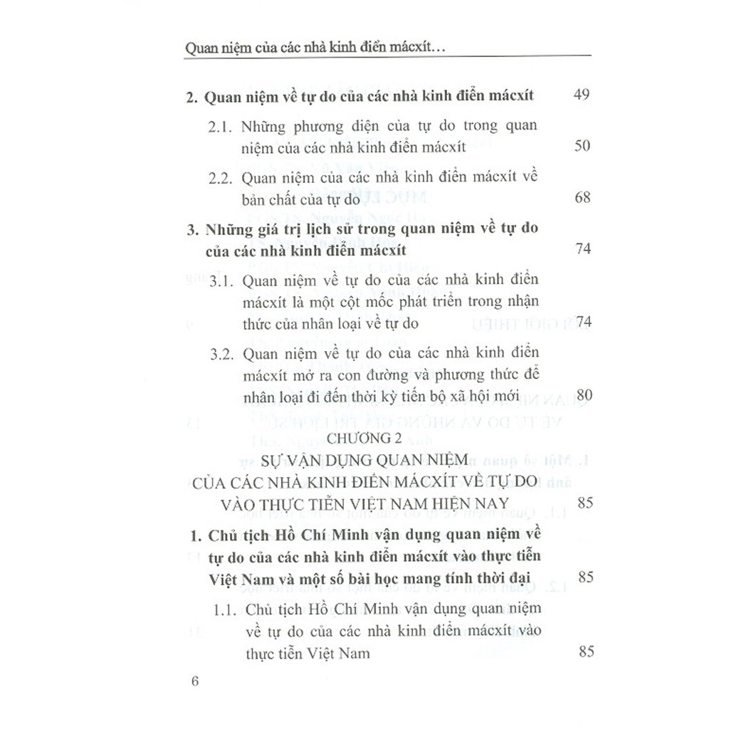 Sách - Quan Niệm Của Các Nhà Kinh Điển Mácxít Về Tự Do Và Sự Vận Dụng Ở Việt Nam Hiện Nay