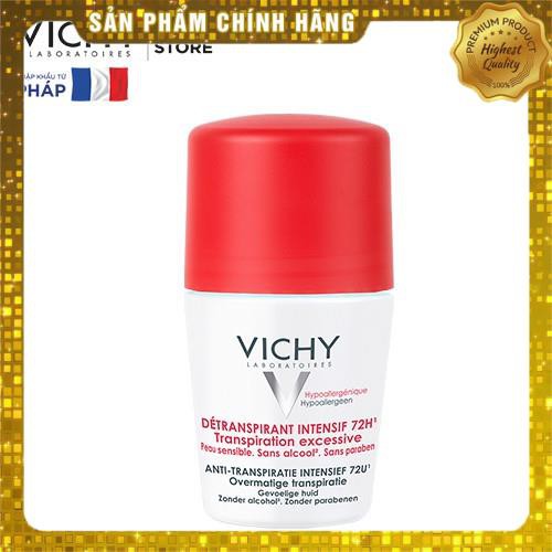 Lăn khô thoáng vùng da dưới cánh tay 72h Vichy Détranspirant Intensif 50ml