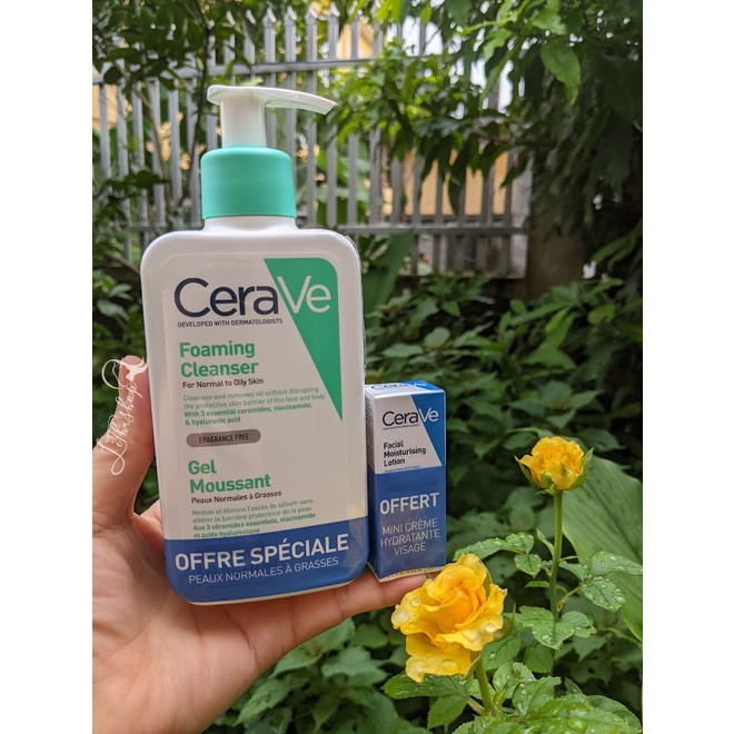 [Nội địa Pháp] Sữa rửa mặt CeraVe 236ml tặng kèm kem dưỡng ẩm