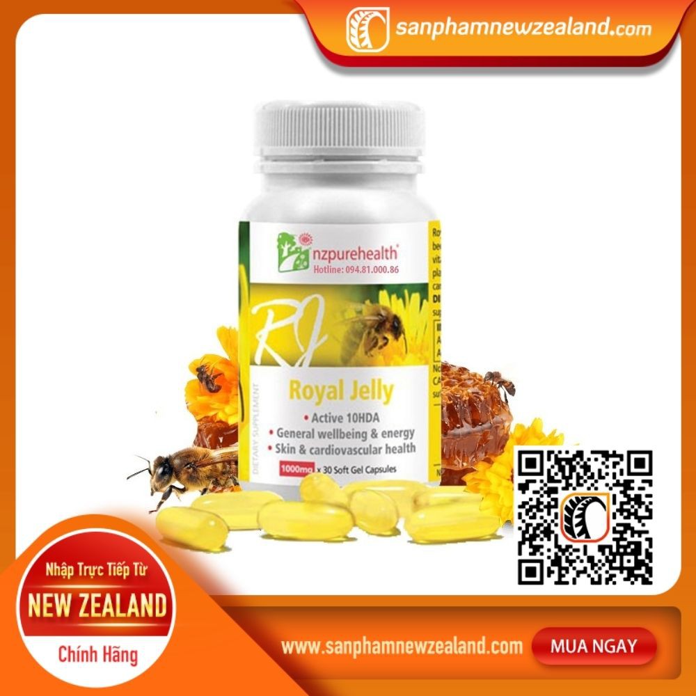 Viên Uống Sữa Ong Chúa Royal Jelly NZPureHealth 30v