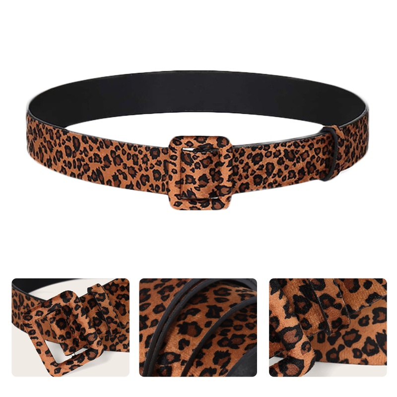Thắt Lưng Nịt Bụng Họa Tiết Da Báo Khóa Ghim Trang Trí Dành Cho Bạn Nữ