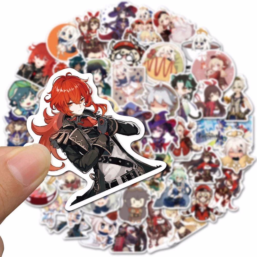 Nhãn Dán Trang Trí Laptop Máy Tính Cốc Nước Hình Anime IVORY Genshin Va Chạm