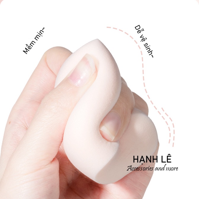 Bông mút trang điểm tán kem nền, phấn nền set 4 có hộp đựng tiện lợi siêu mềm mịn và thấm hút nước tốt