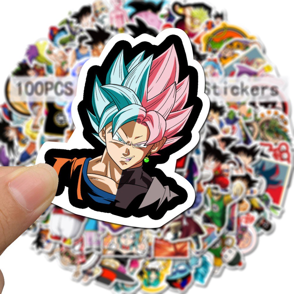 Set 10/25/50/100 miếng dán hình hoạt hình Dragon Ball trang trí xe hơi/laptop/vali