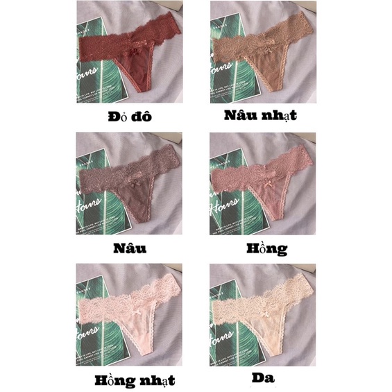 💗 Quần Lót Nữ Wannale Lọt Khe Ren Siêu Sexy Chữ Y Màu Pastel Mềm Mịn Thoải Mái 8009 💗