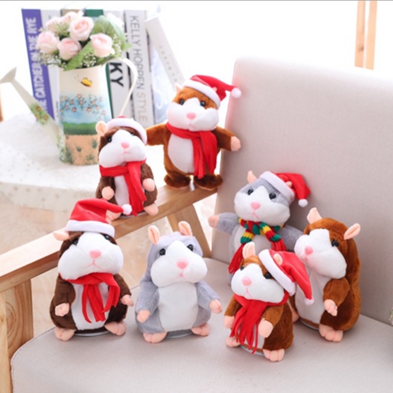 Chuột Hamster Nhồi Bông Biết Nói Trang Trí Cây Thông Giáng Sinh