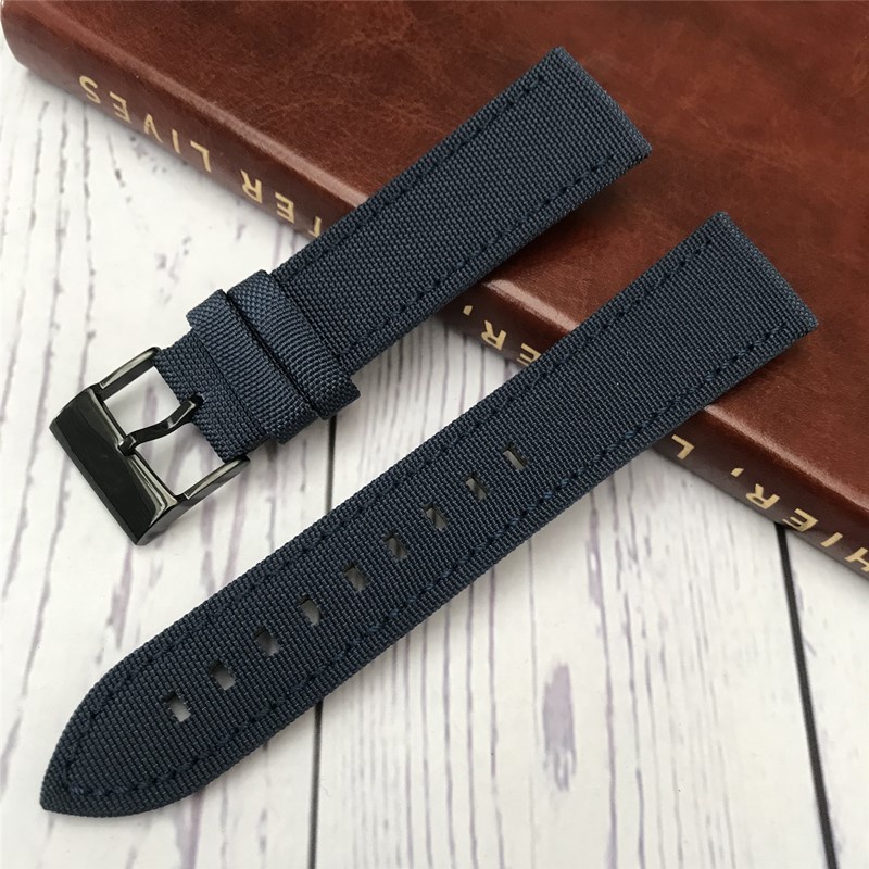 Breitling Canvas Strap Phù hợp với Máy bay Trinh sát Blackbird Avengers Super Ocean Đồng hồ nam với khóa chốt bằng thép không gỉ