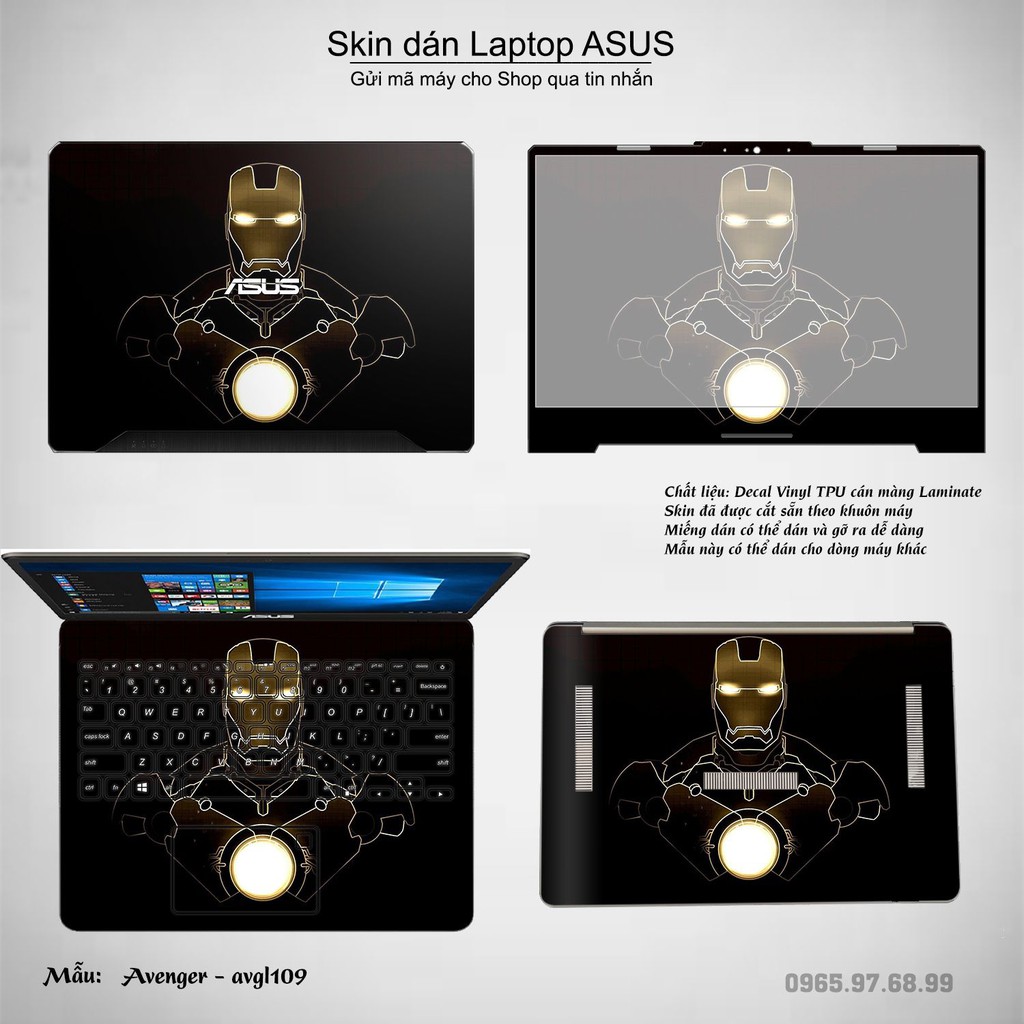 Skin dán Laptop Asus in hình Avenger nhiều mẫu 2 (inbox mã máy cho Shop)