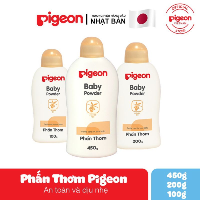 Chính hãng - Phấn thơm Pigeon cho bé nắp màu 100gr/200gr