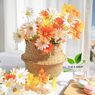 Combo 10 cành hoa giả hoa cúc họa mi lụa cao cấp LACA shop