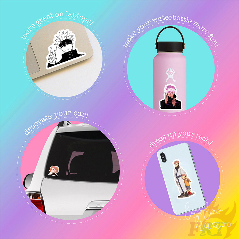 Bộ 100 Miếng Dán Chống Nước Chủ Đề Phim Anime Jujutsu Kaisen