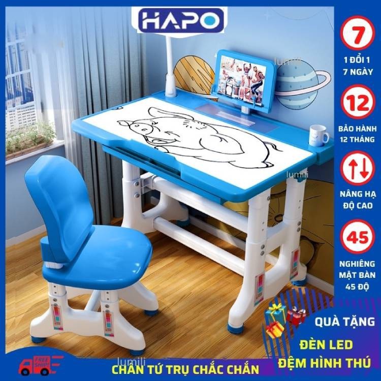 Bộ Bàn Ghế Chống Gù, Ghế Ngồi Học Chống Cận Thị 3 Chế Độ Cho Các Bé Hapo
