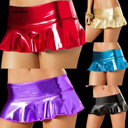Chân váy ngắn nữ giả da thời trang quyến rũ