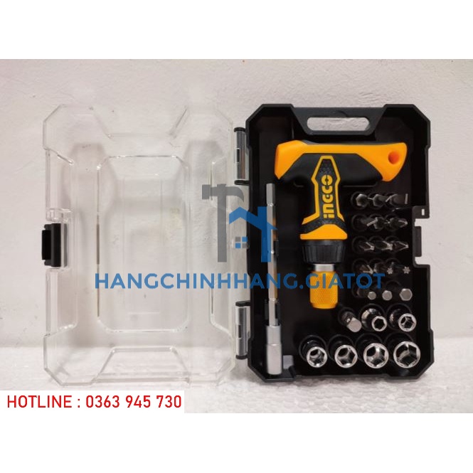 ĐỒ NGHỀ INGCO Bộ 18 tua vít tay cầm chữ T HKSDB0188