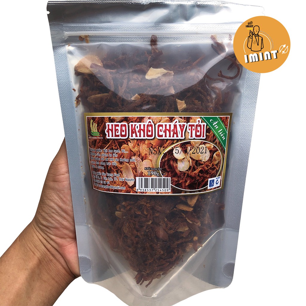 Khô heo cháy tỏi xé sợi loại ngon 190g IMINT FOOD Đồ Ăn Vặt | BigBuy360 - bigbuy360.vn