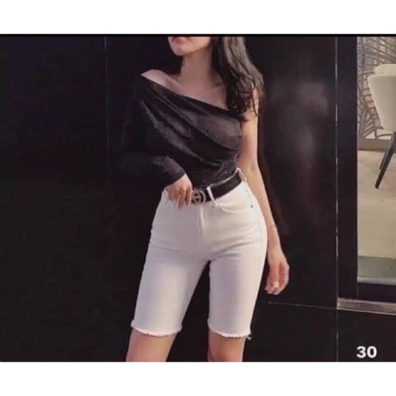 quần shorts kaki lửng ngố lưng cao tua rua | BigBuy360 - bigbuy360.vn