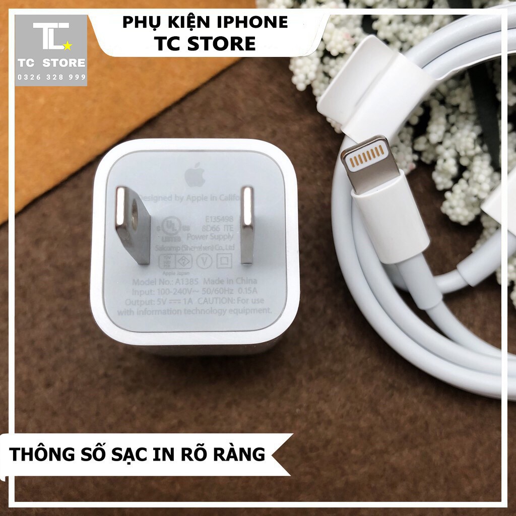 Sạc iPhone Xs Max Bóc Máy - Bộ Sạc Vuông cho iPhone Không Loạn Cảm Ứng Chính Hãng Apple - Bảo Hành 1 Năm 1 Đổi 1✅