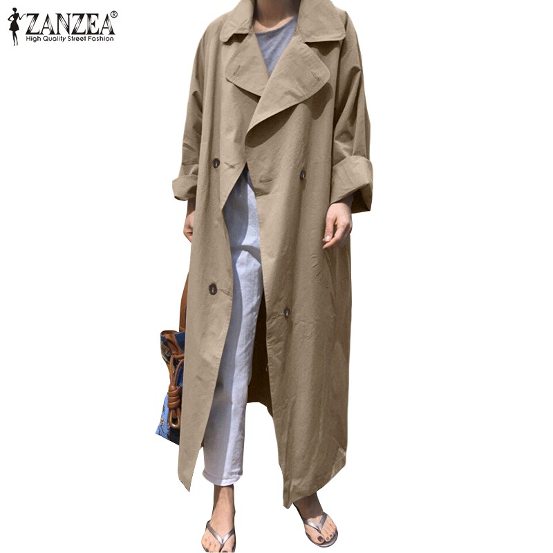 Áo Khoác ZANZEA Cardigan Tay Dài Có Cổ Thời Trang Thoải Mái Cho Nữ