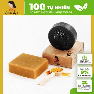 Combo 2 bánh xà phòng nghệ, than tre - Tặng kèm 2 túi lưới