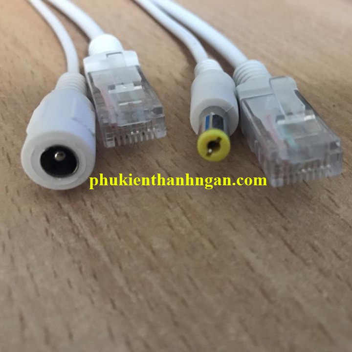 Bộ 2 cáp truyền tín hiệu Jack Poe cho camera IP thông thường - Jack POE