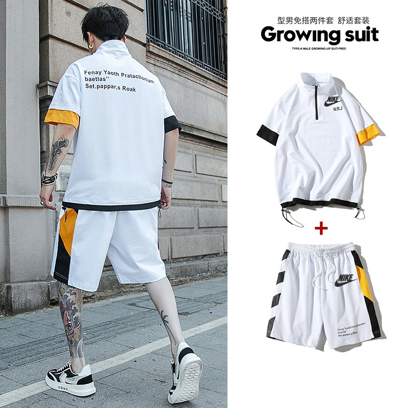 NIKE Set Đồ Thể Thao Ngắn Tay Phong Cách Năng Động Trẻ Trung Dành Cho Nam