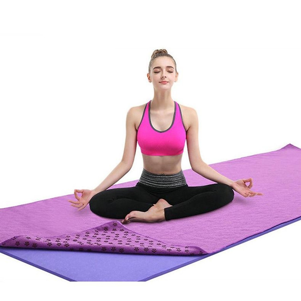Khăn Trải Thảm Tập Yoga Chống Trượt Thấm Mồ Hôi Cao Cấp Tặng Túi Đựng Khăn YO19 | BigBuy360 - bigbuy360.vn