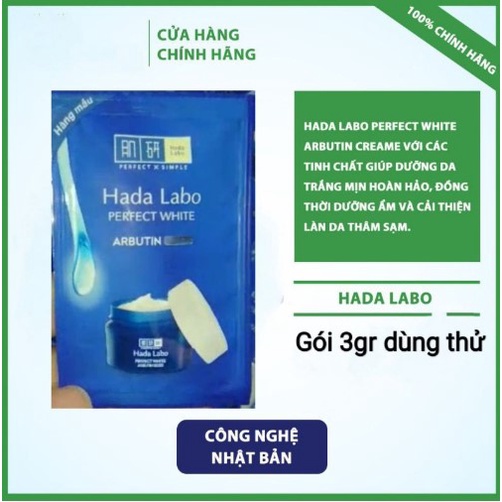 Bộ 3 gói mẫu dùng thử dưỡng trắng da Hada Labo
