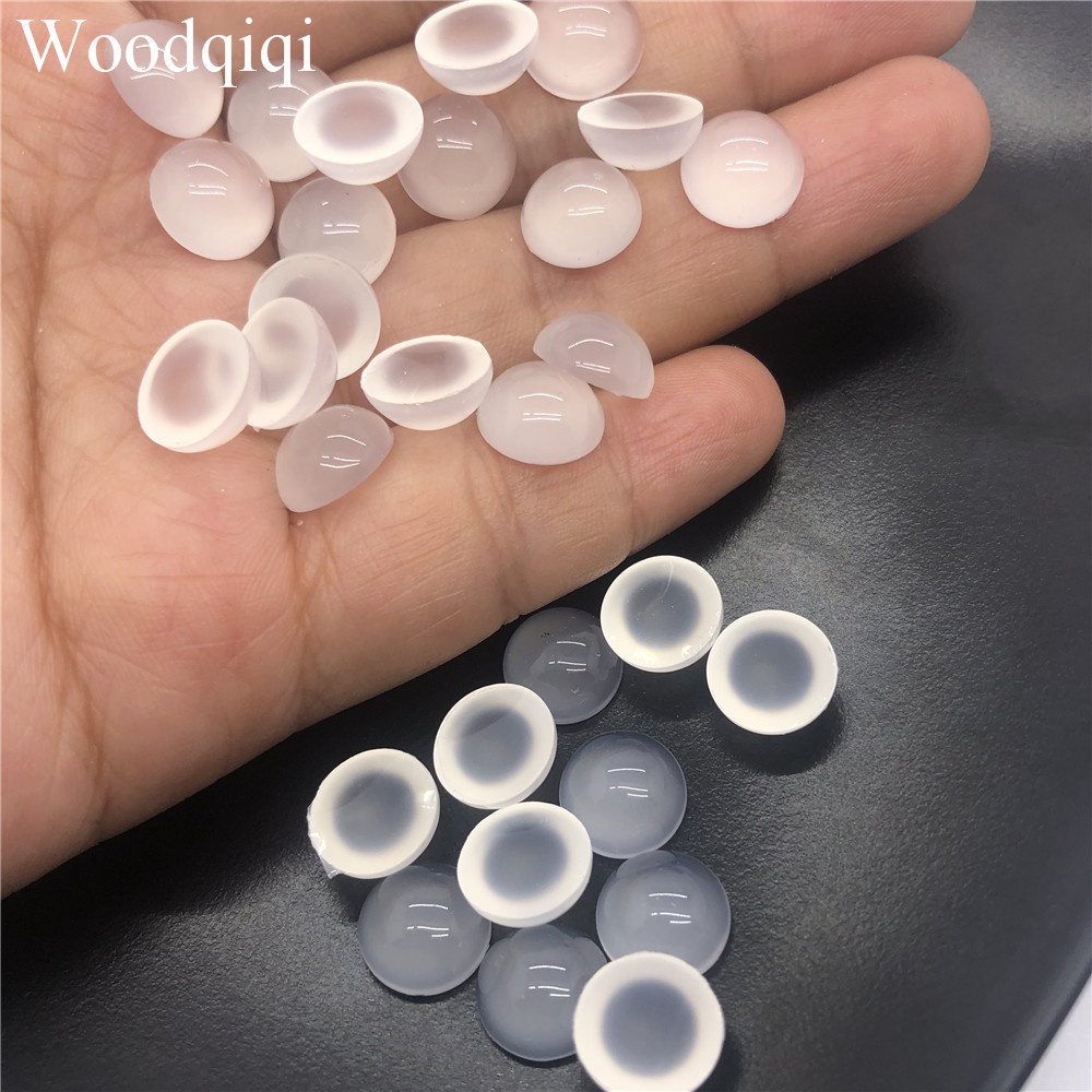 Set 50 hạt tròn đá mắt mèo 6mm/ 10mm dùng làm đồ trang sức thủ công