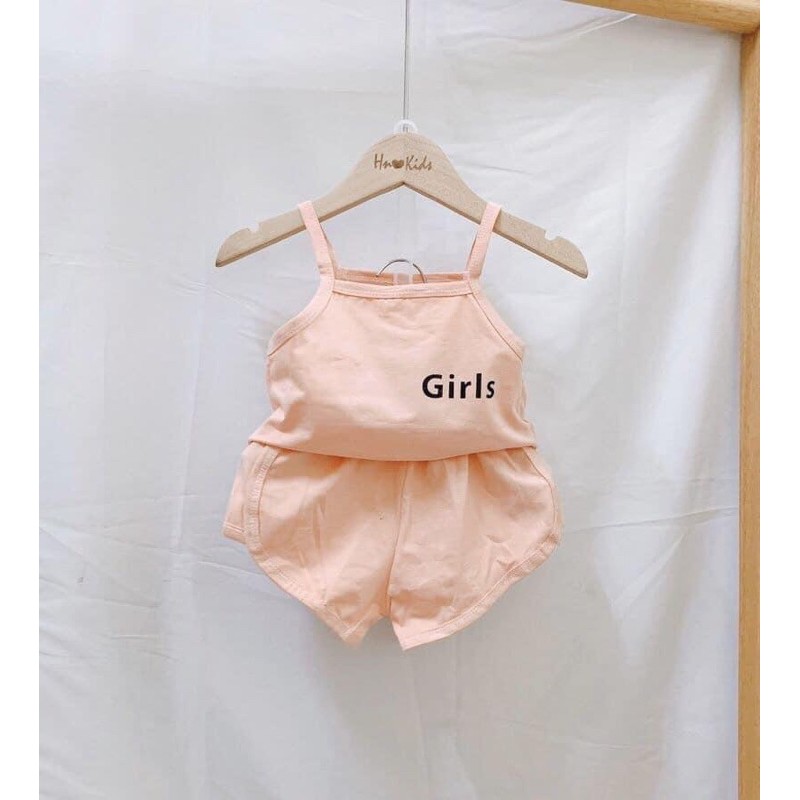 [MẪU MỚI] BỘ HAI DÂY BABY GIRLS CHẤT COTTON MỀM MÁT CHO BÉ YÊU 8-20KG