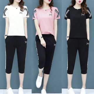 Bộ đồ thun cotton thể thao lửng nữ măc ở nhà đi chơi mùa hè siêu xinh mẫu mới giá rẻ đẹp có bigsize
