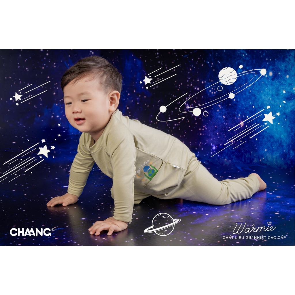 [CHÍNH HÃNG] Bộ áo dài tay quần dài raglan chất liệu cotton ấm áp trẻ em Cosmos Chaang