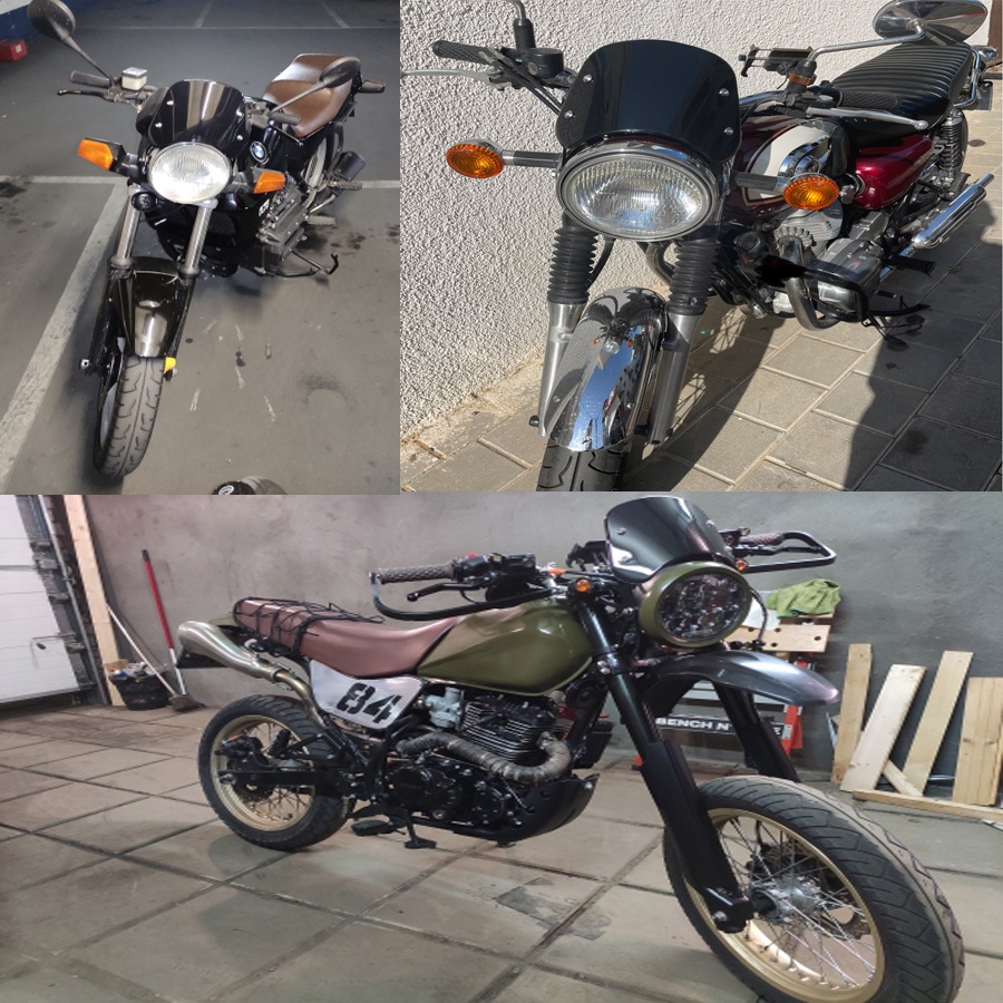 1 Bộ Kính Chắn Gió 5-7 inch Cho cafe racer yamaha kawasaki honda