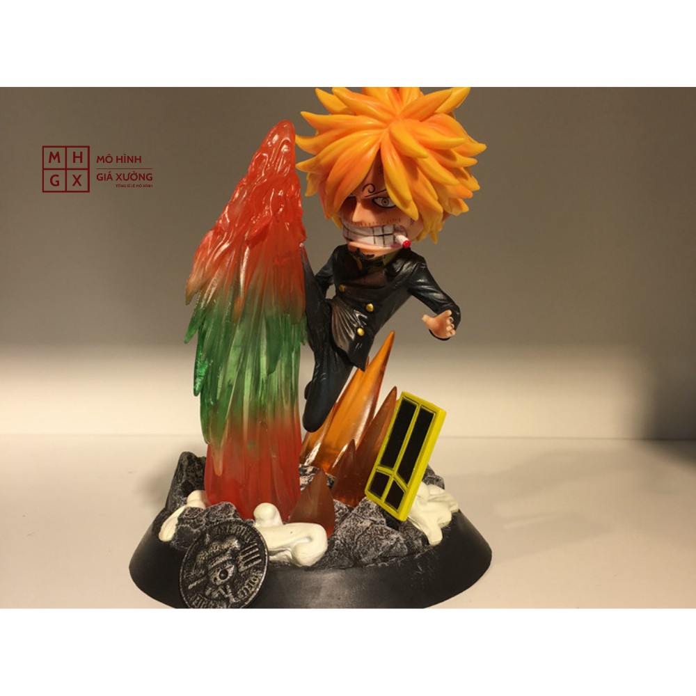 Mô Hình Vinsmoke Sanji Hắc Cước (Chân Đen) Trạng thái chiến đấu Cao 18cm - Tượng Figure One Piece