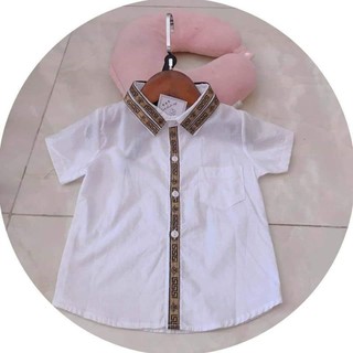 Sơ mi trắng cộc tay ver bé trai