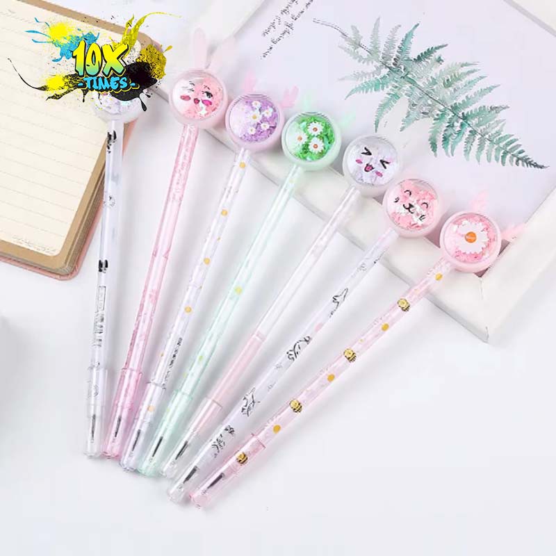Bút mực gel dễ thương lấp lánh thỏ gấu ngòi 0,5 mm mực đen dùng dể viết bài, trang trí, quà tặng sinh nhật bạn gái