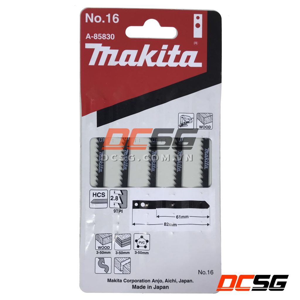 Lưỡi cưa lọng cắt lượn gỗ chuôi có lỗ No.16 Makita A-85830 (1 lưỡi) | DCSG