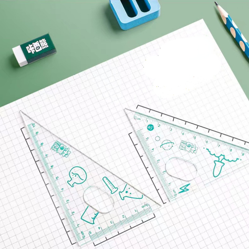 Bộ Dụng Cụ Compa Và Thước Kẻ Hình Tam Giác Cho Học Sinh