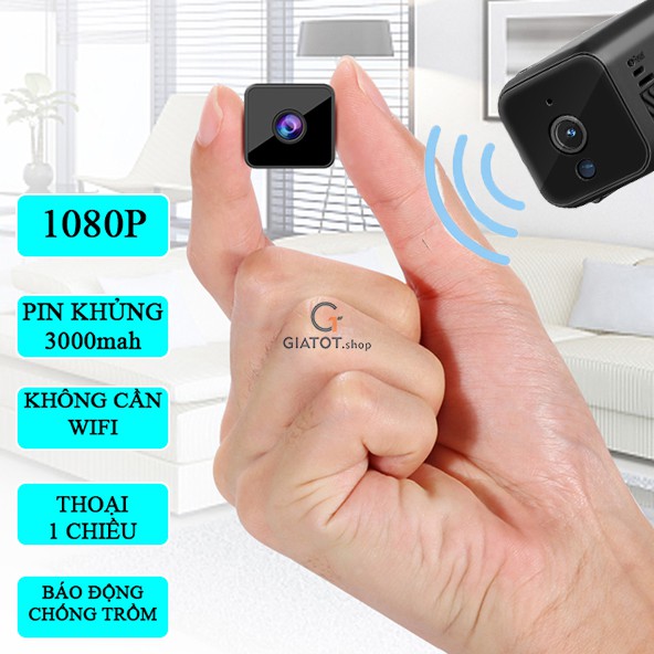Camera wifi nhỏ gọn 1080p HK-W2-16 pin dung lượng khủng 3000mah