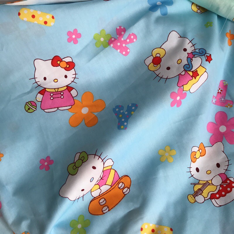 Vải thô mặt lụa kitty hồng