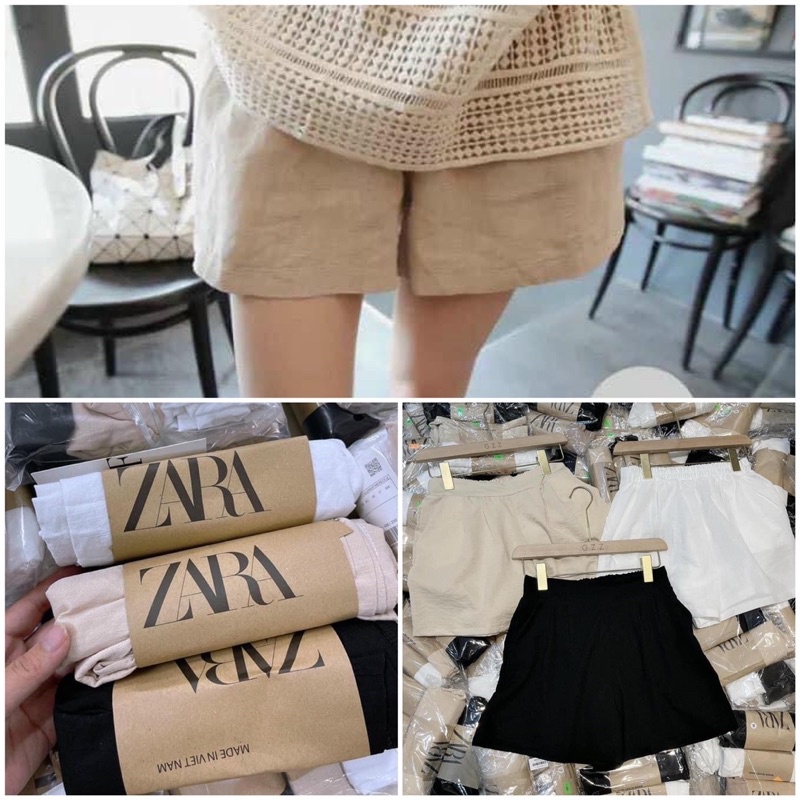 [SIEU SALE] Combo 3 quần đùi Za.ra đùi chất đũi mát rượi-có chun sau free size(ảnh chụp thật)