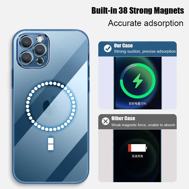 Ốp Điện Thoại Mạ Nam Châm Sang Trọng Cho iPhone 13 12 11 Pro Max 12 13 Mini 13 12 Pro Max
