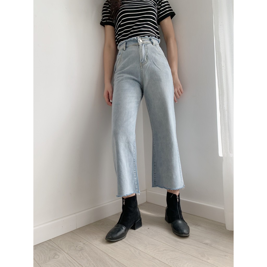 Quần bò ống rộng lưng cạp chun QB168 1994closet