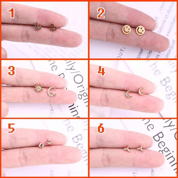 Bông Tai Mạ Vàng / Bạc Đính Đá zircon Tinh Tế Thời Trang Cho Nữ