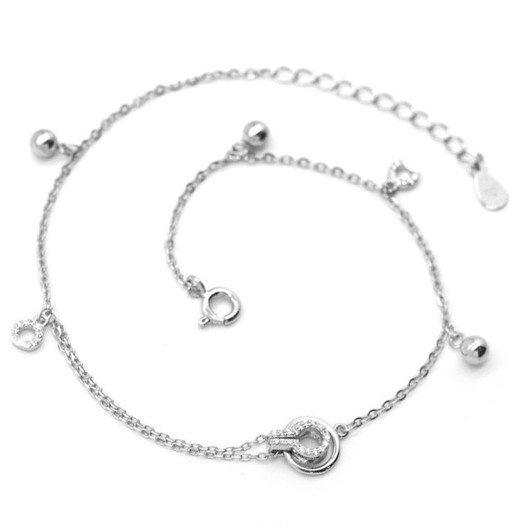 Lắc Chân Bạc Blue Peach Circle Double LC237 | BigBuy360 - bigbuy360.vn