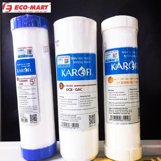 Bộ 3 lõi lọc thô Karofi số 1, 2, 3 - Chính hãng